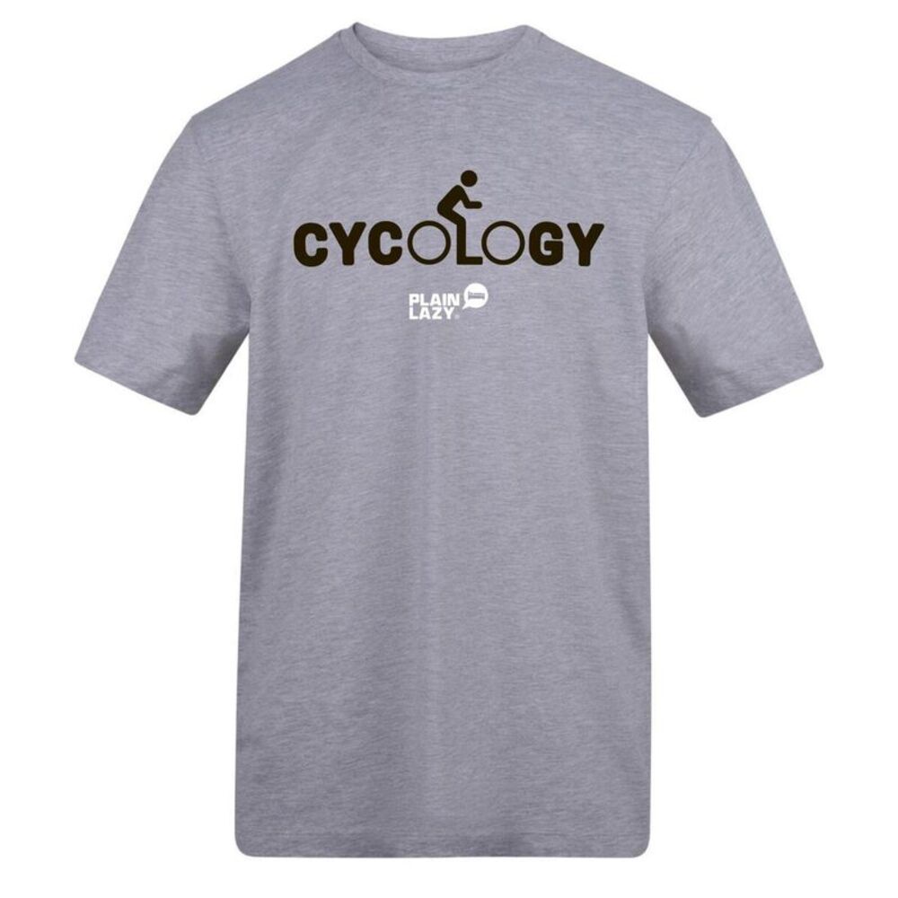 Plain Lazy Mens Cycology Printed T-Shirt / Gray